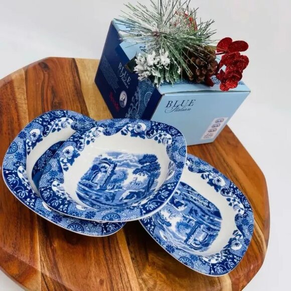 Set of 3 Spode Blue Italian Collection Procelain Dipping Bowl Serving Dish - Picture 3 of 5